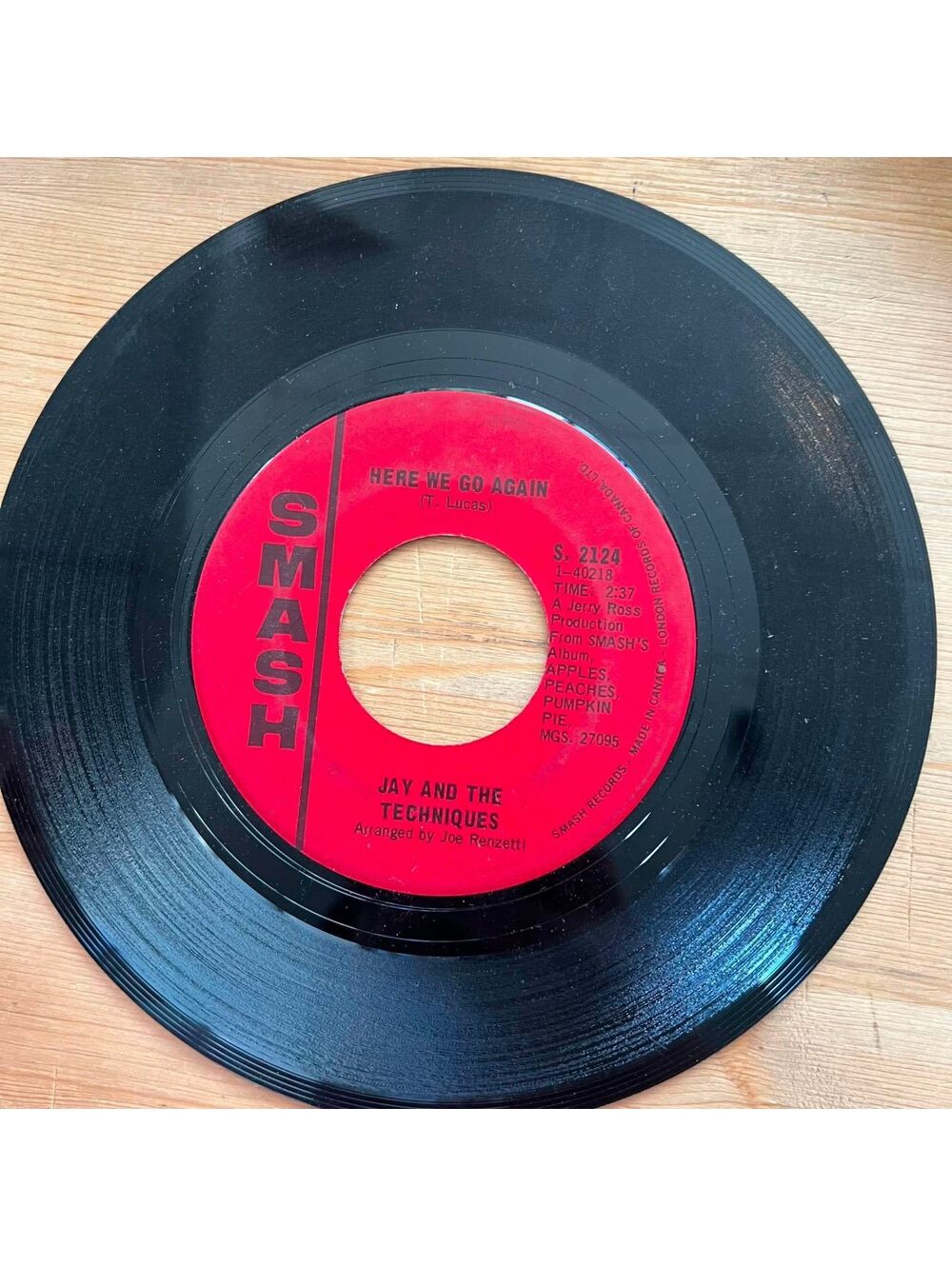 Jay and The Techniques - Here we go Again/Keep the Ball Rollin' 45rpm VG+ R08